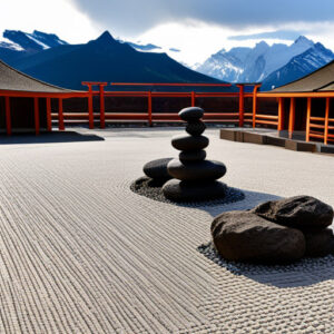 Japanese Zen gardens Calgary mountains